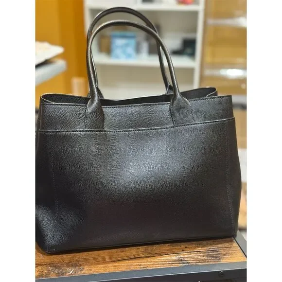 Coach Casey Women's Black Leather Tote Bag - Picture 2 of 15